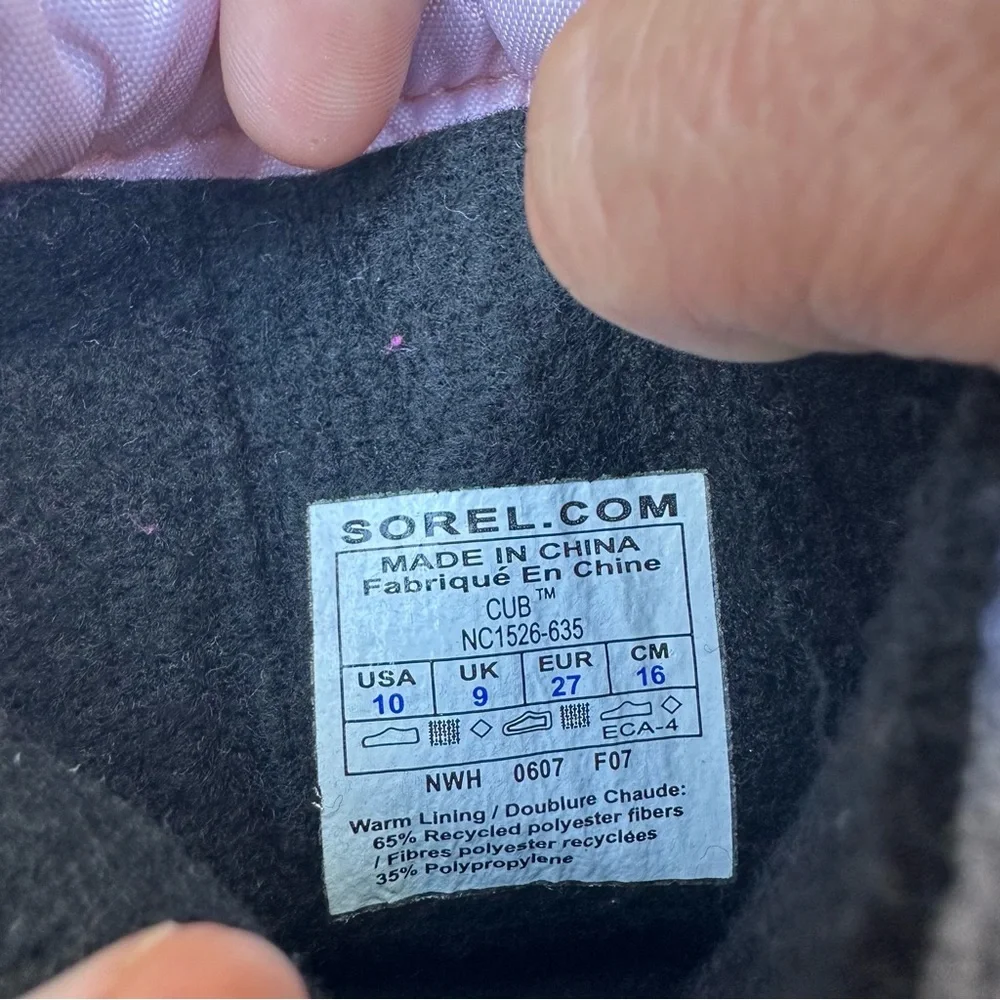 Sorel Kids Pink and Light Gray Snow Boots